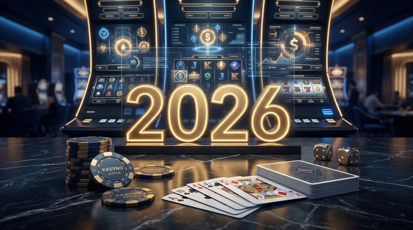 Ranking najlepszych kasyn online w Polsce 2026 - grafika przewodnia przedstawiająca luksusowe motywy hazardowe
